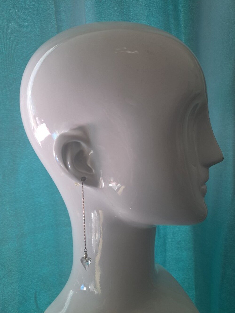 ✨ Swarovski Crystal Clear Heart Threader Earrings | Sterling Silver